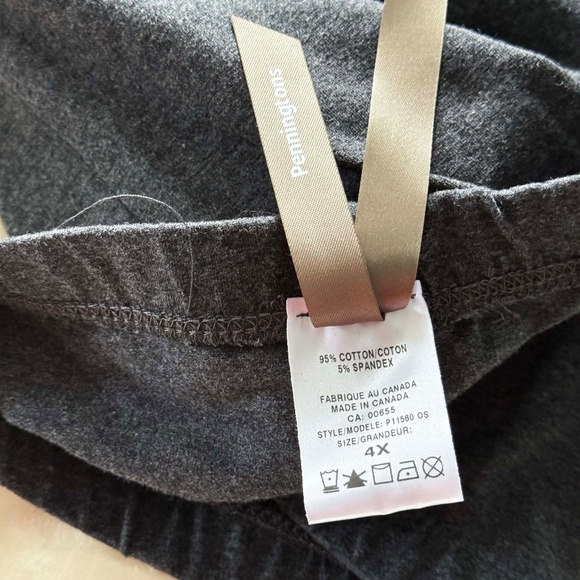 NEW PHOTOS! LEGGINGS, MADE IN CANADA, DARK HEATHER GREY, SIZE 4X, PULL ON, COTTO - Picture 8 of 9